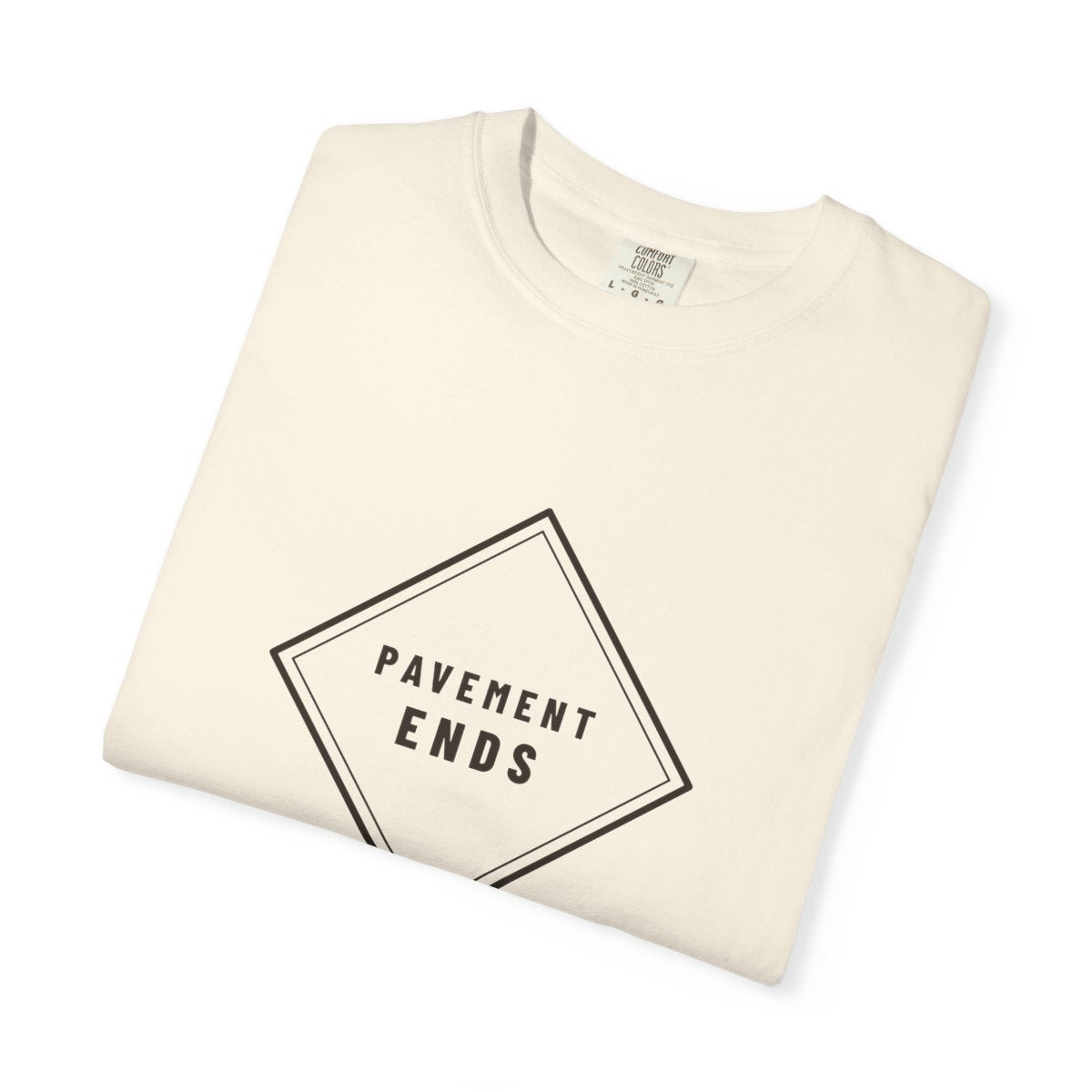 Pavement Ends Tee in Ivory, folded