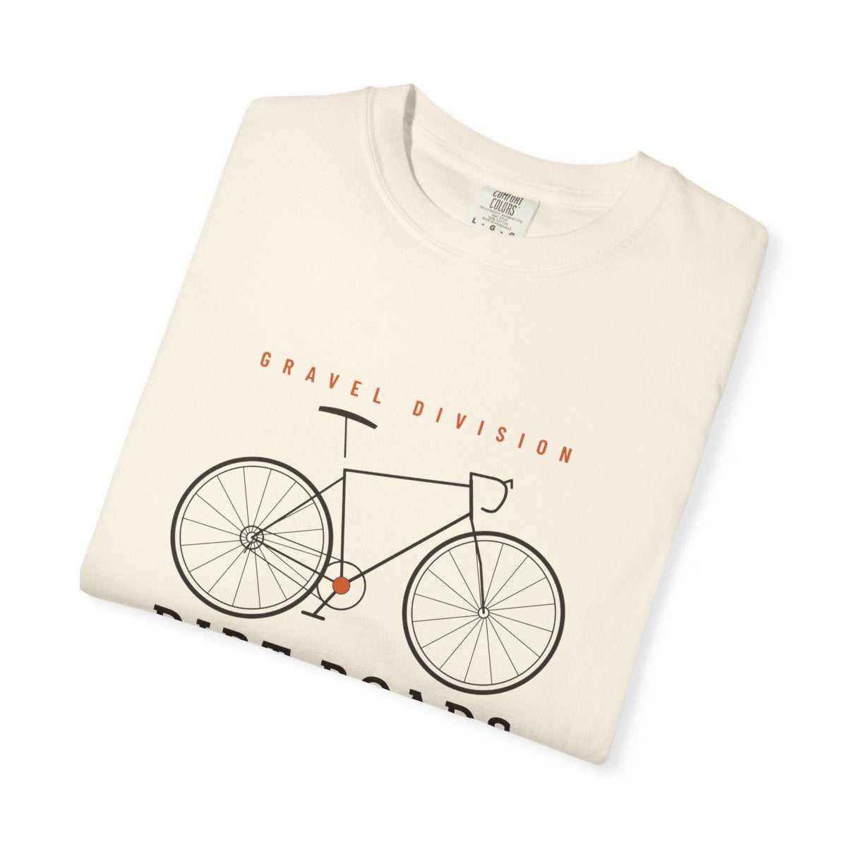 Gravel Division Tee in Ivory, folded
