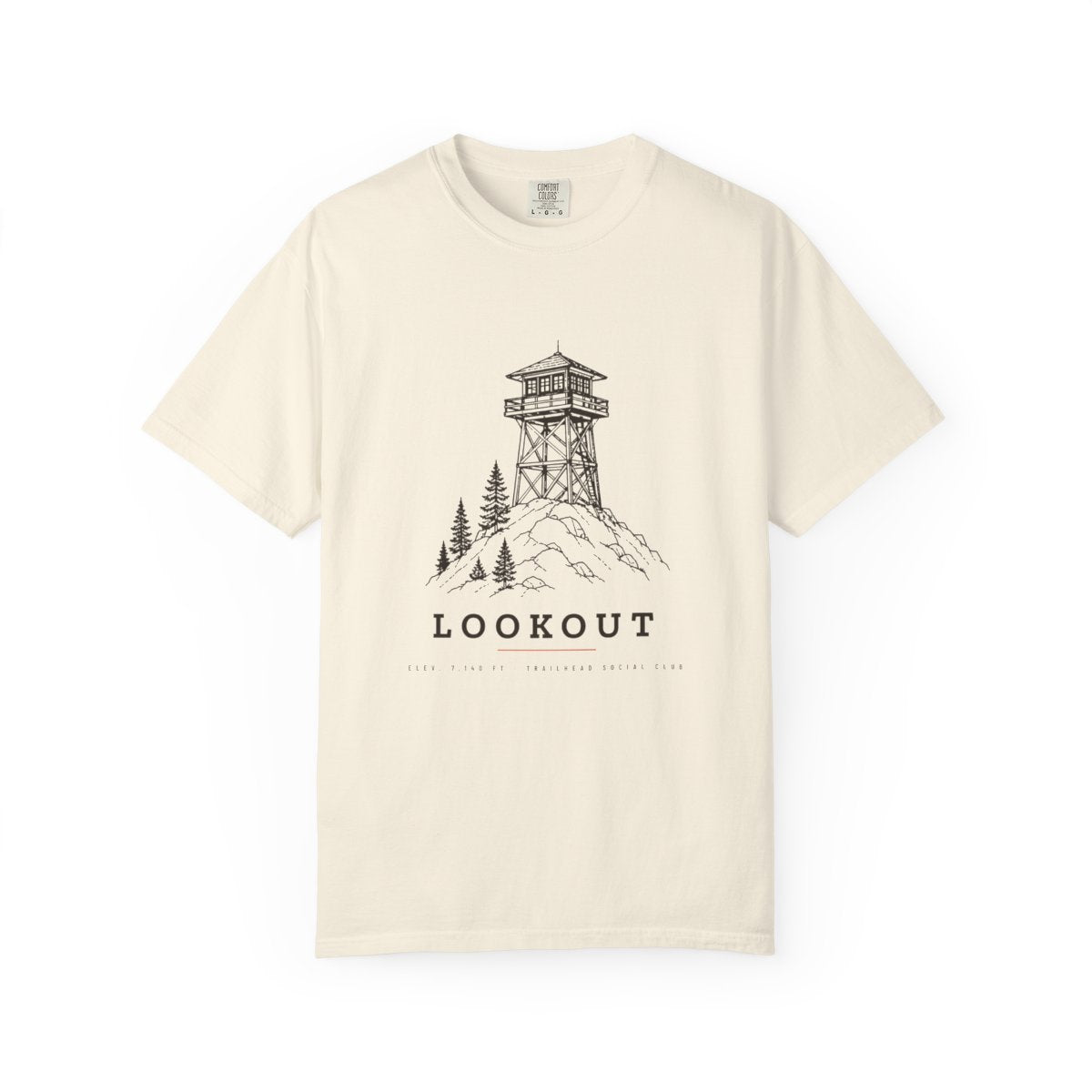 Lookout Tower Tee in Ivory, front view