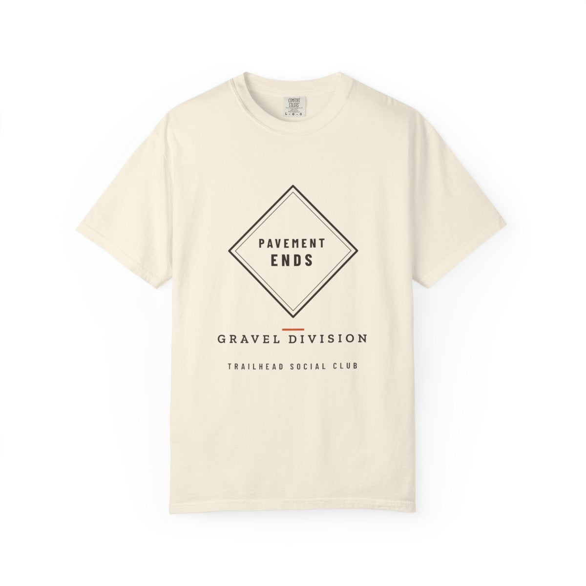 Pavement Ends Tee in Ivory, front view
