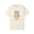 Ride Hike Climb Run Tee in Ivory, front view