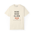 Ride Hike Climb Run Tee in Ivory, front view