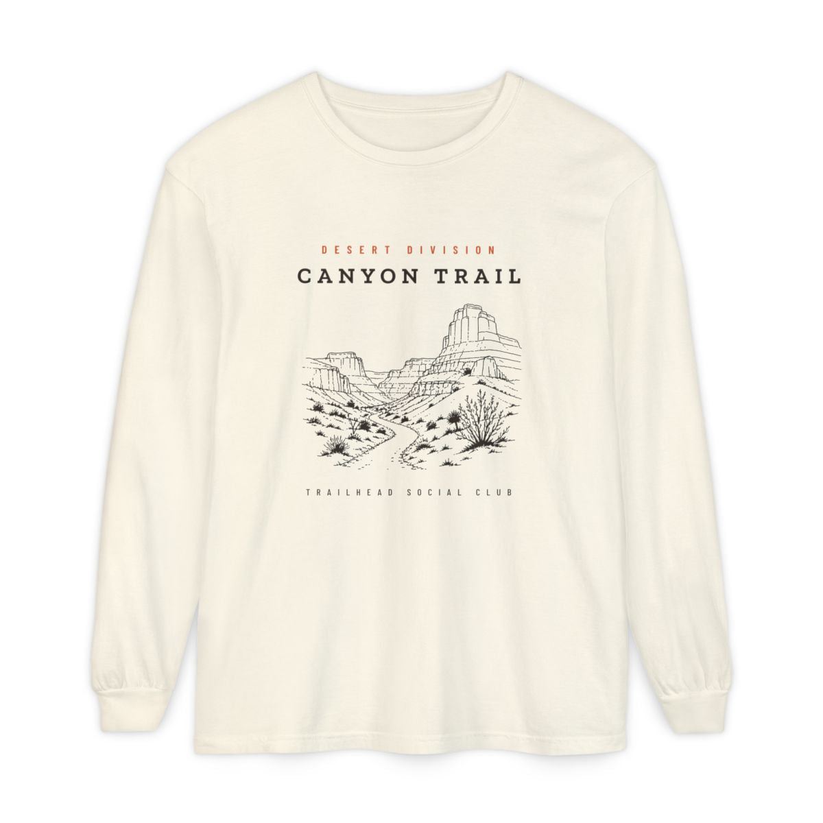 Canyon Trail Long Sleeve Tee in Ivory, front view