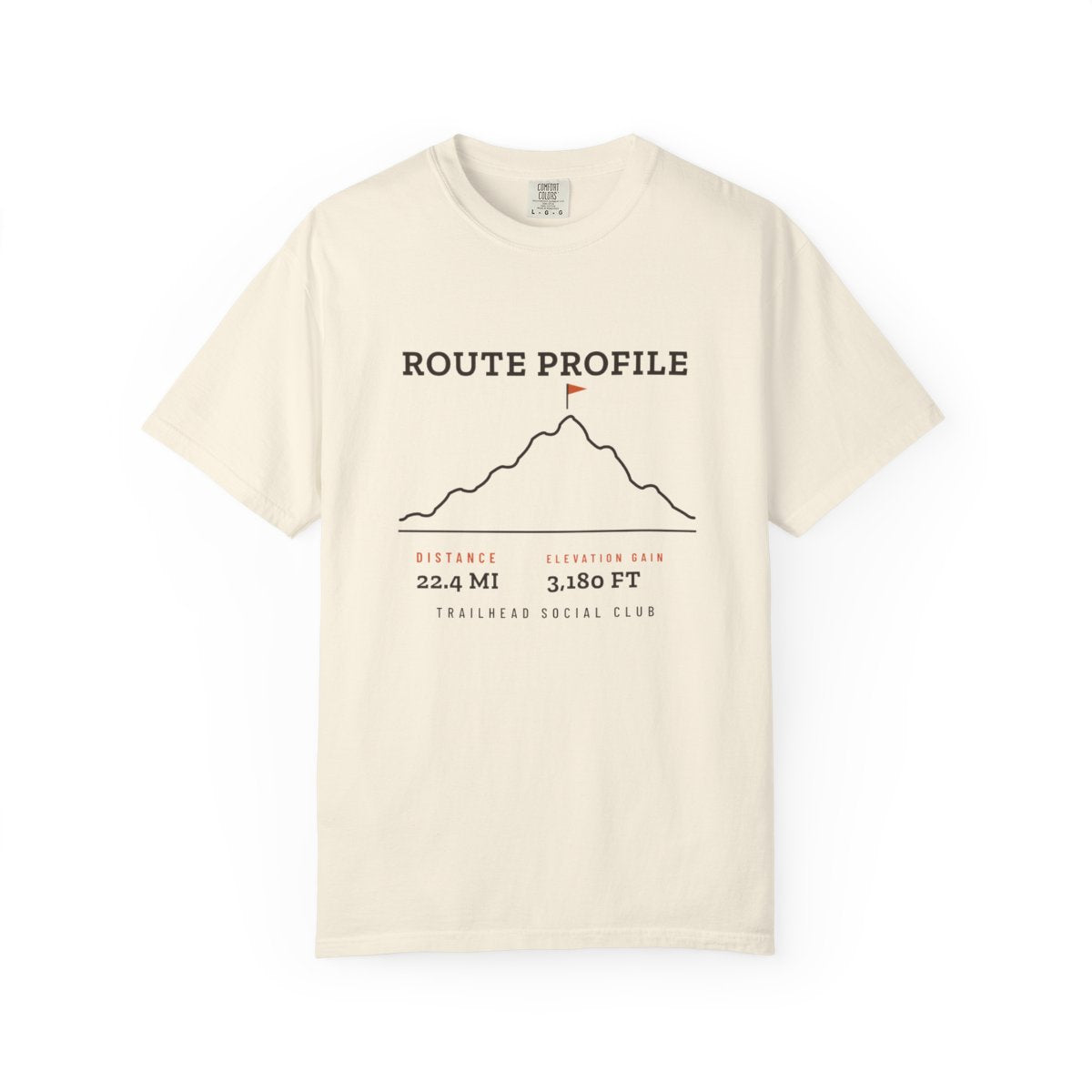 Route Profile Tee in Ivory, front view
