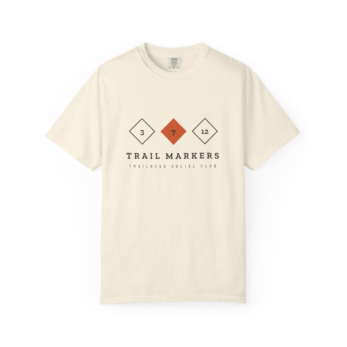 Trail Markers Tee in Ivory, front view