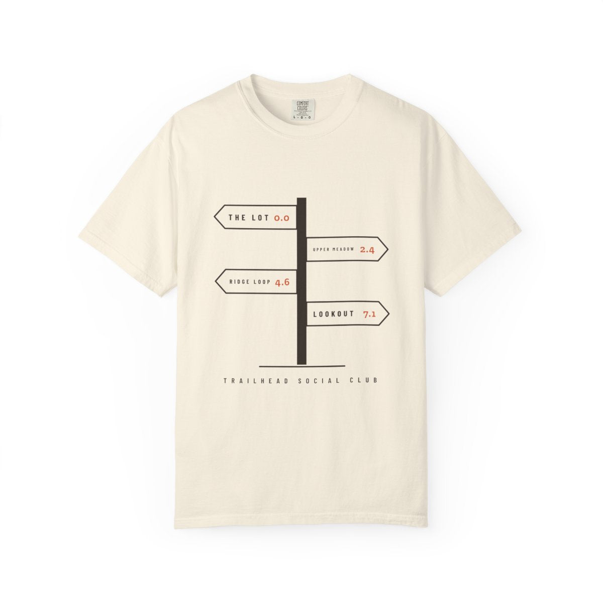 Trail Junction Tee in Ivory, front view