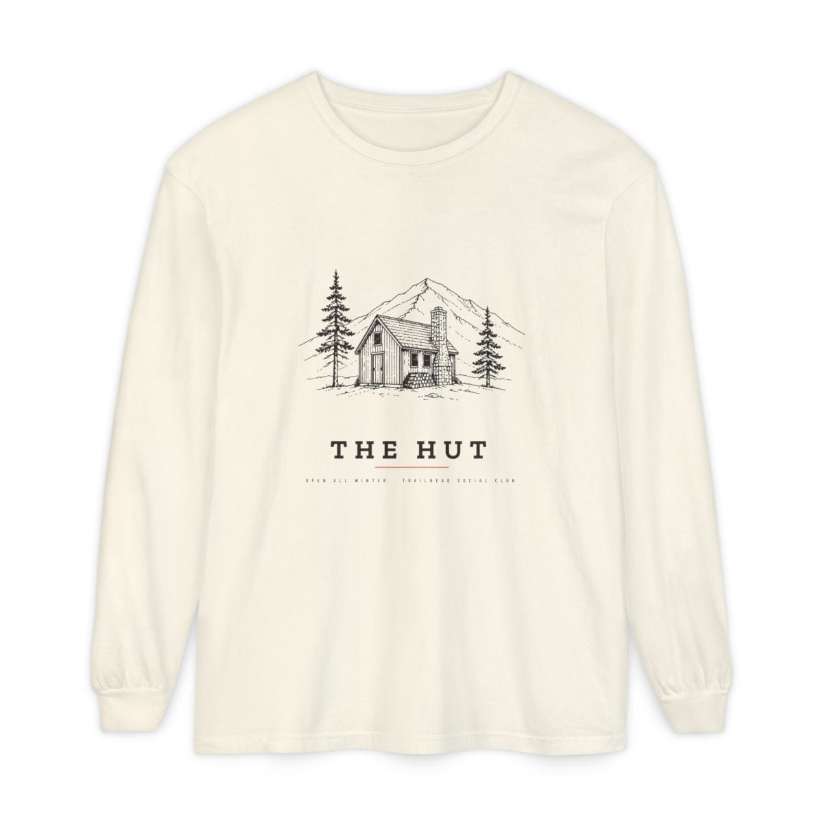 Mountain Hut Long Sleeve Tee in Ivory, front view
