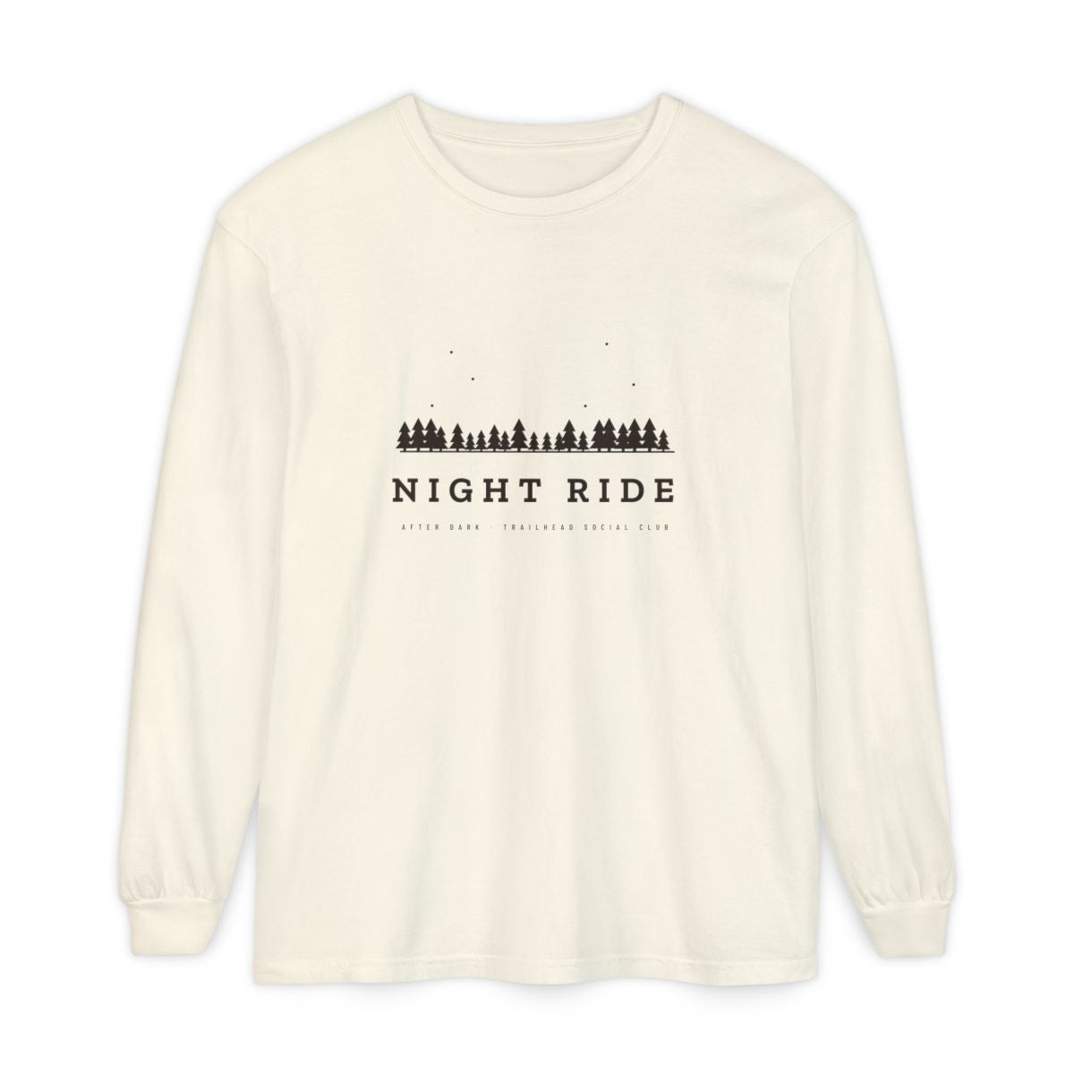 Night Ride Long Sleeve Tee in Ivory, front view