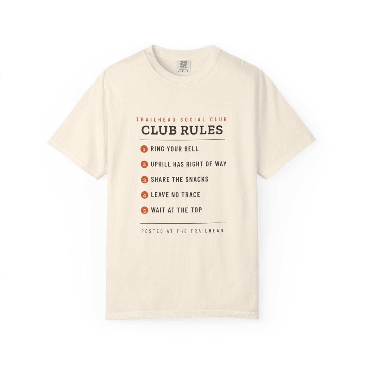 Club Rules Tee in Ivory, front view