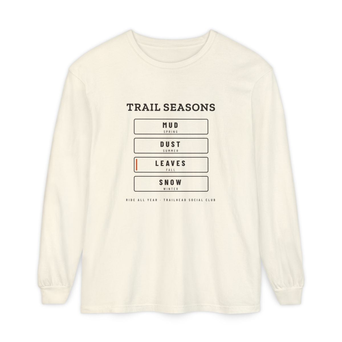 Trail Seasons Long Sleeve Tee in Ivory, front view