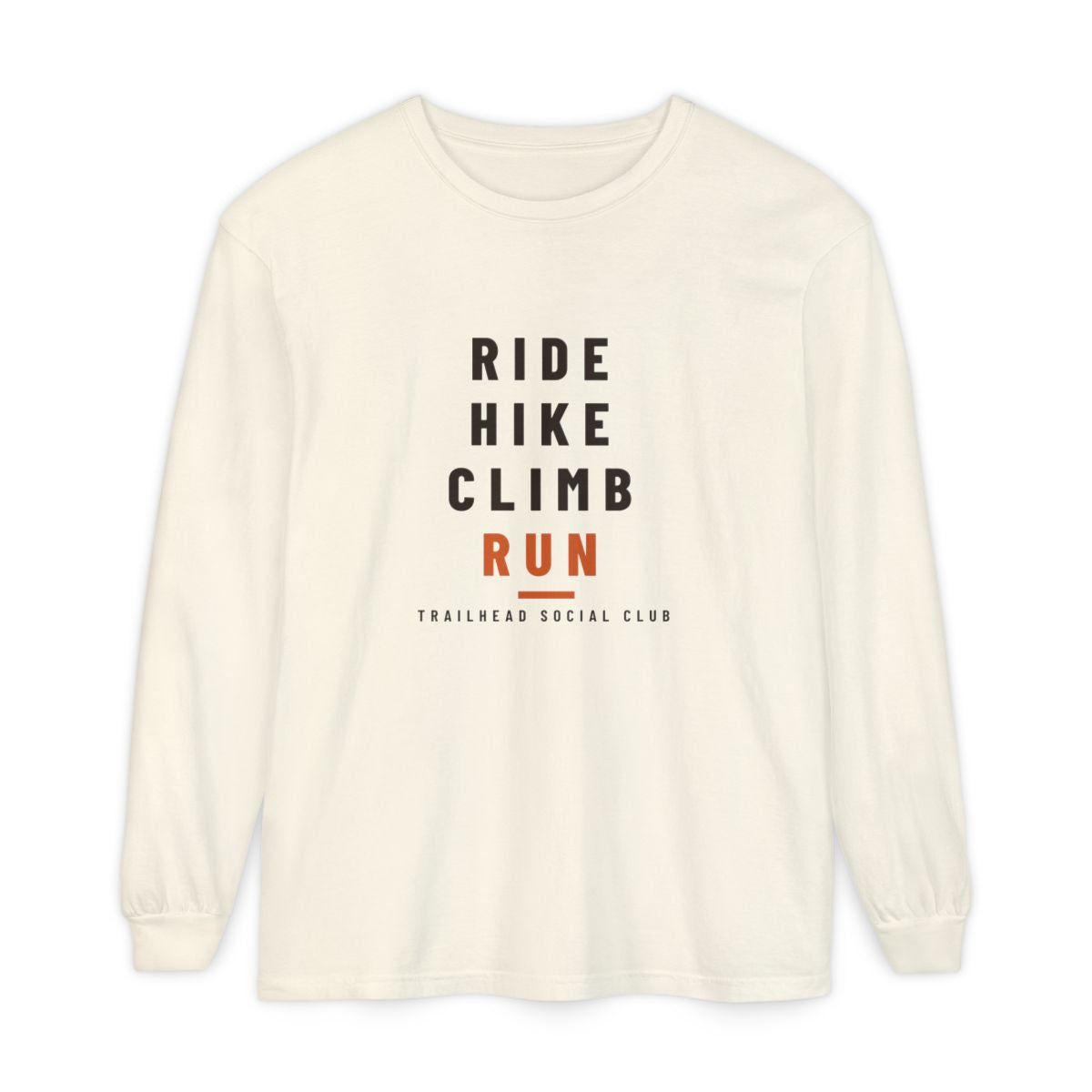 Ride Hike Climb Run Long Sleeve Tee in Ivory, front view