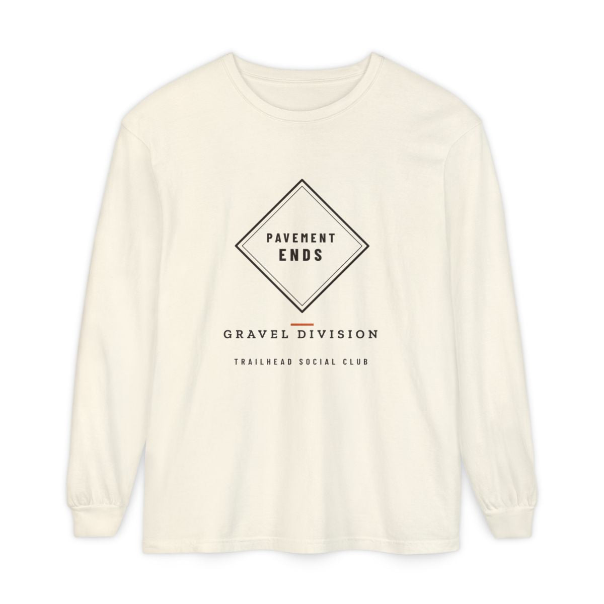 Pavement Ends Long Sleeve Tee in Ivory, front view