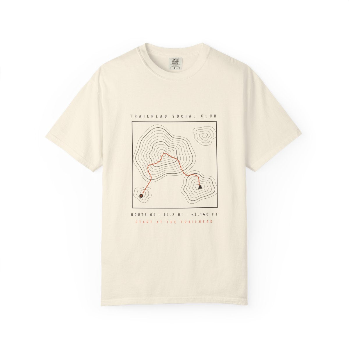 Route Map Tee in Ivory, front view