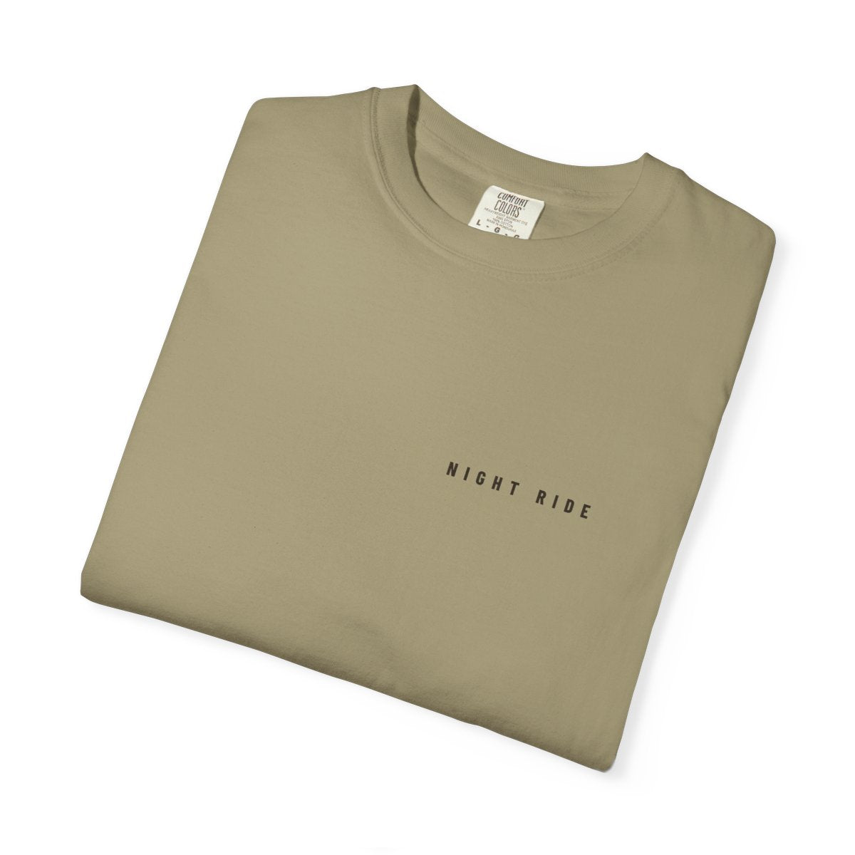 Night Ride Pocket Tee in Khaki, folded