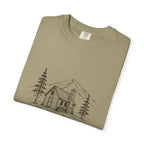 Mountain Hut Tee in Khaki, folded