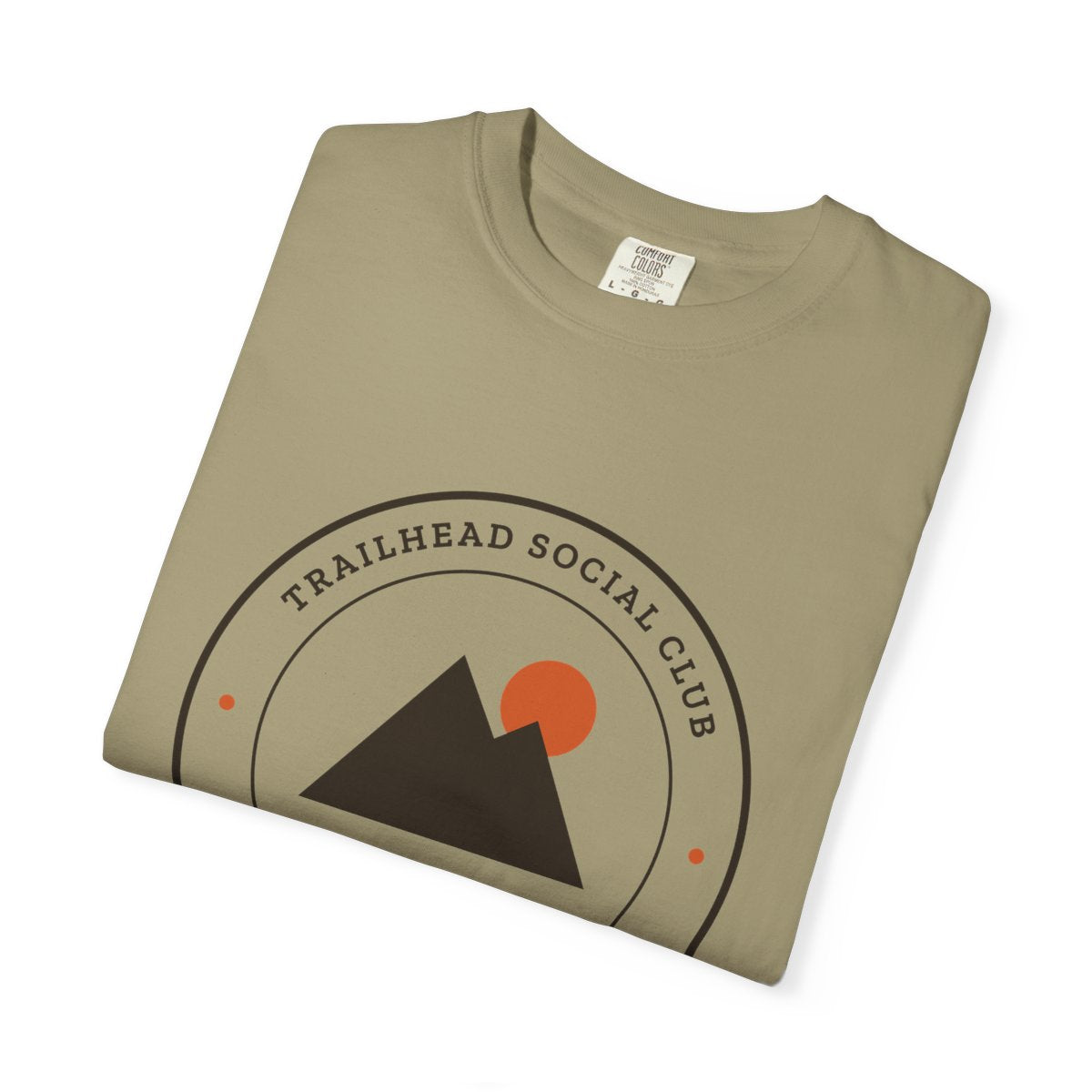 Parking Lot Seal Tee in Khaki, folded