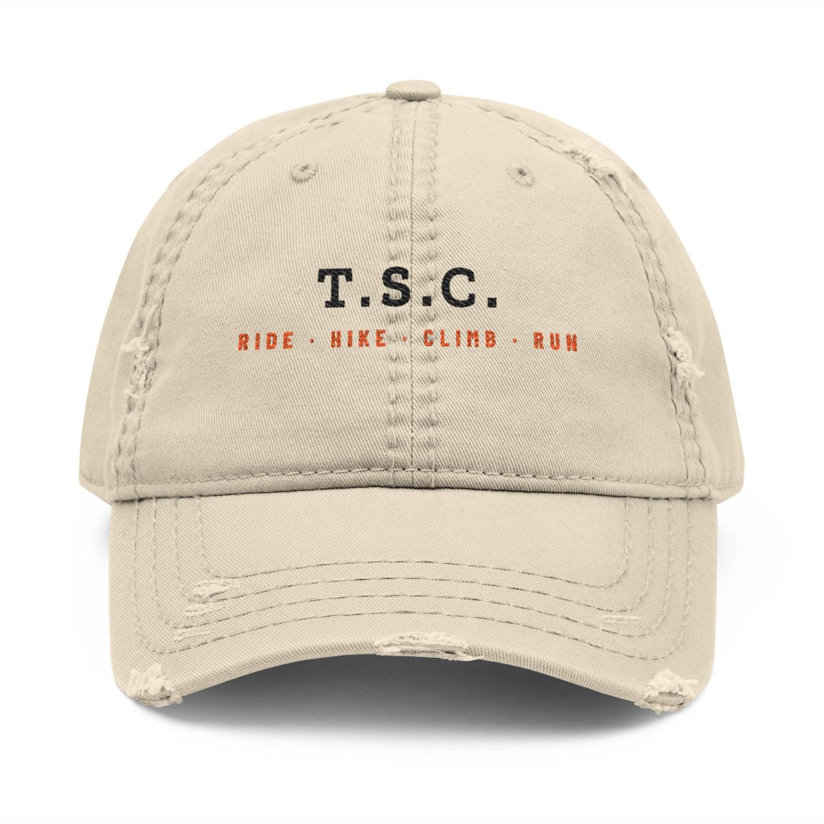 T.S.C. Dad Hat in Khaki, front view