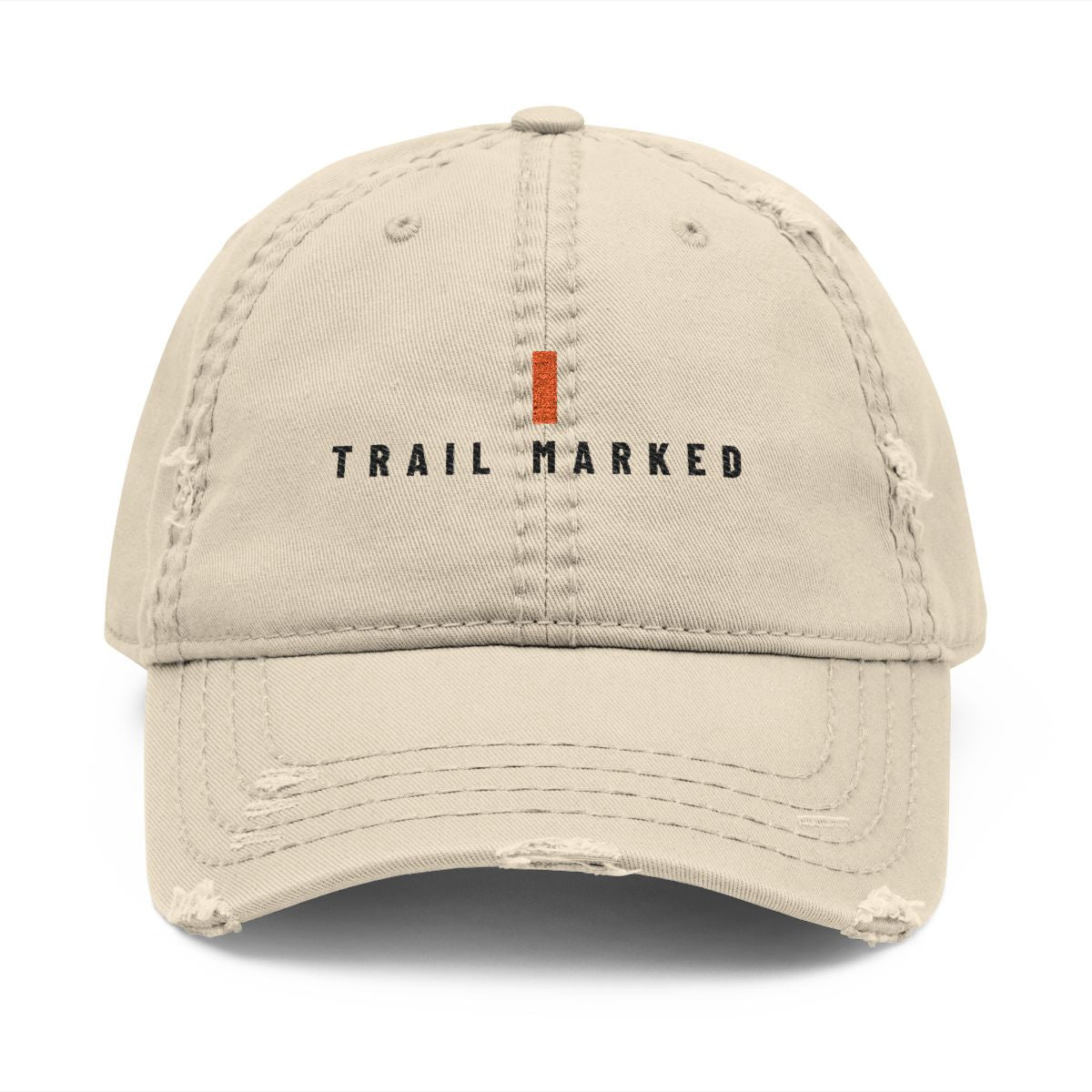Trail Marked Dad Hat in Khaki, front view