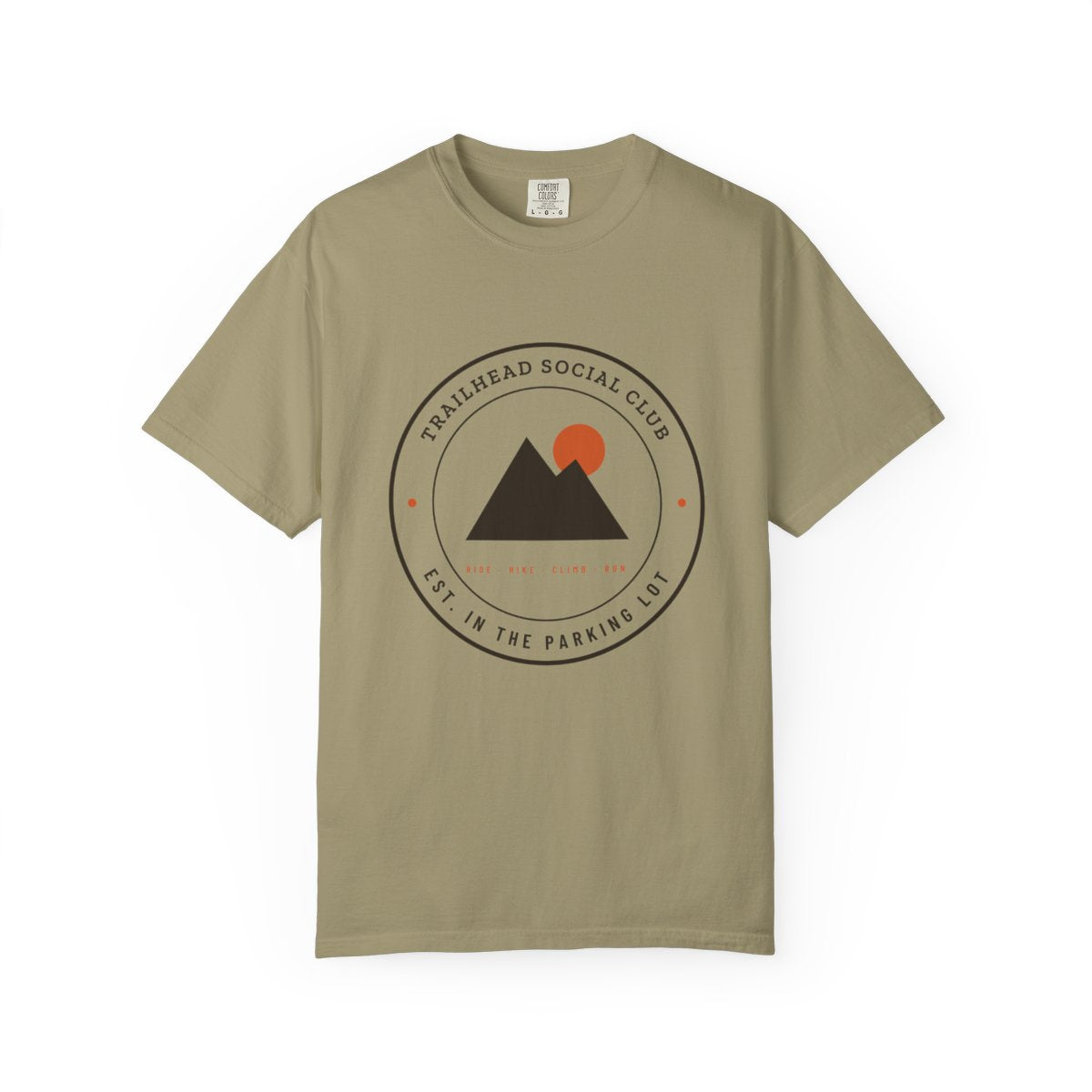 Parking Lot Seal Tee in Khaki, front view