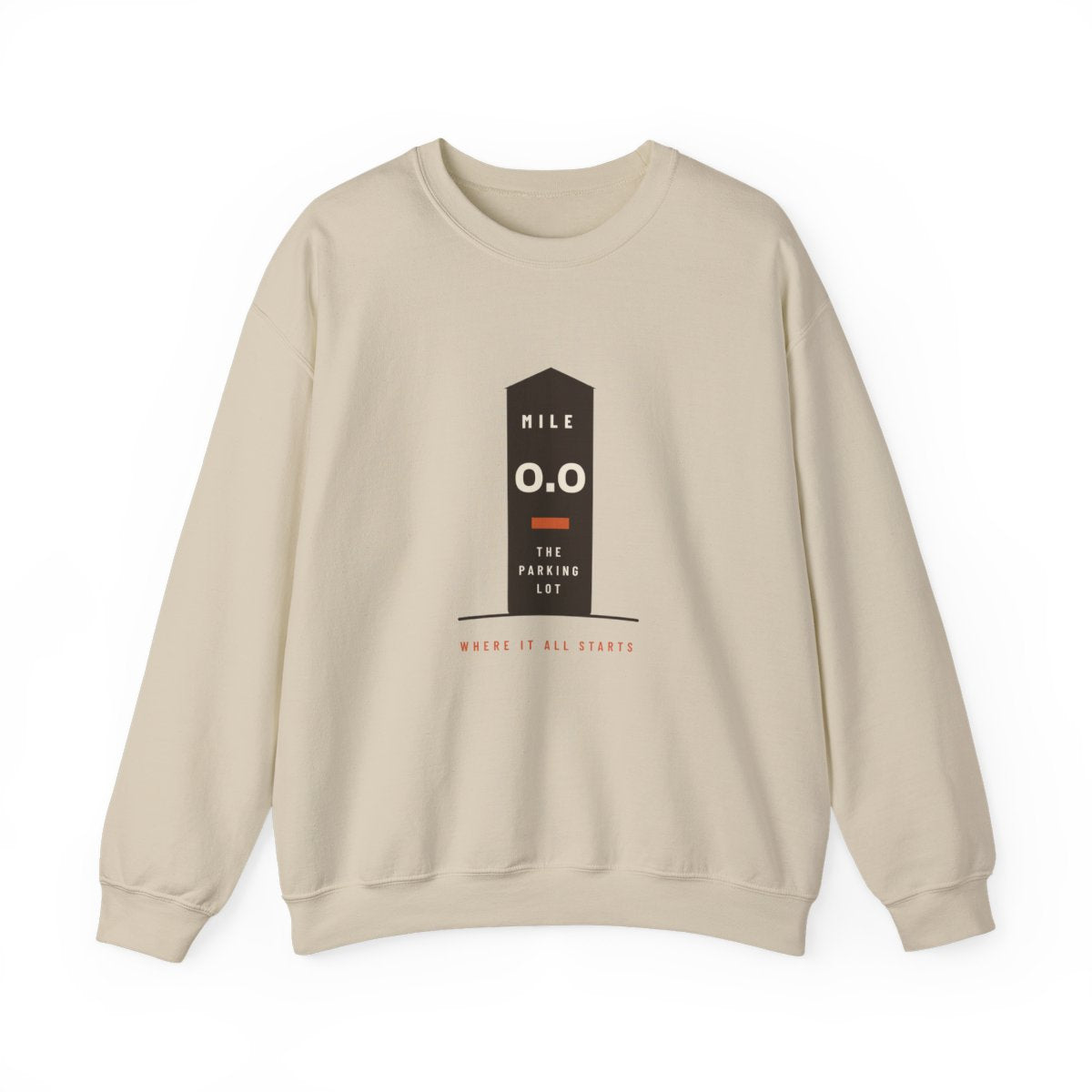 Mile Zero Crewneck in Sand, front view