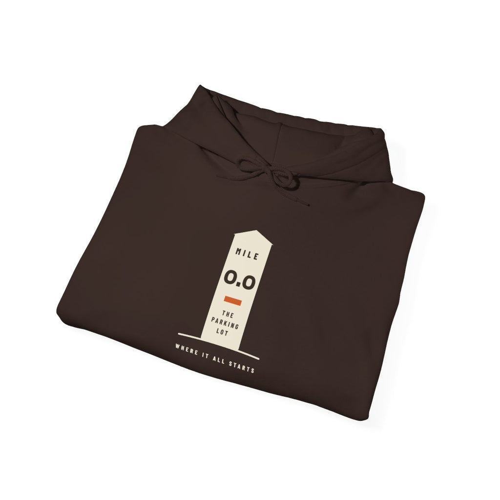 Mile Zero Hoodie in Dark Chocolate, folded
