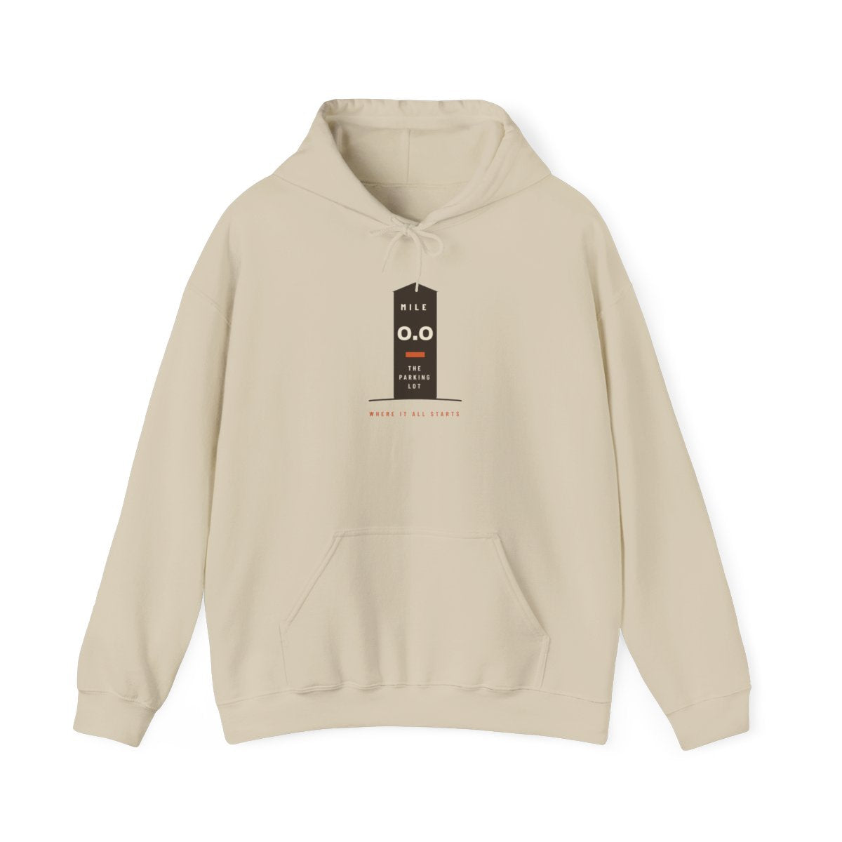 Mile Zero Hoodie in Sand, front view