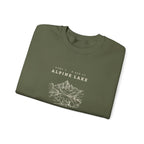 Alpine Lake Crewneck in Military Green, folded