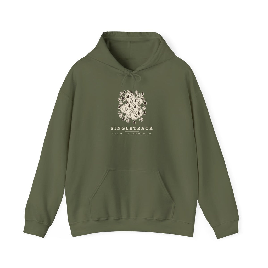 Singletrack Hoodie in Military Green, front view