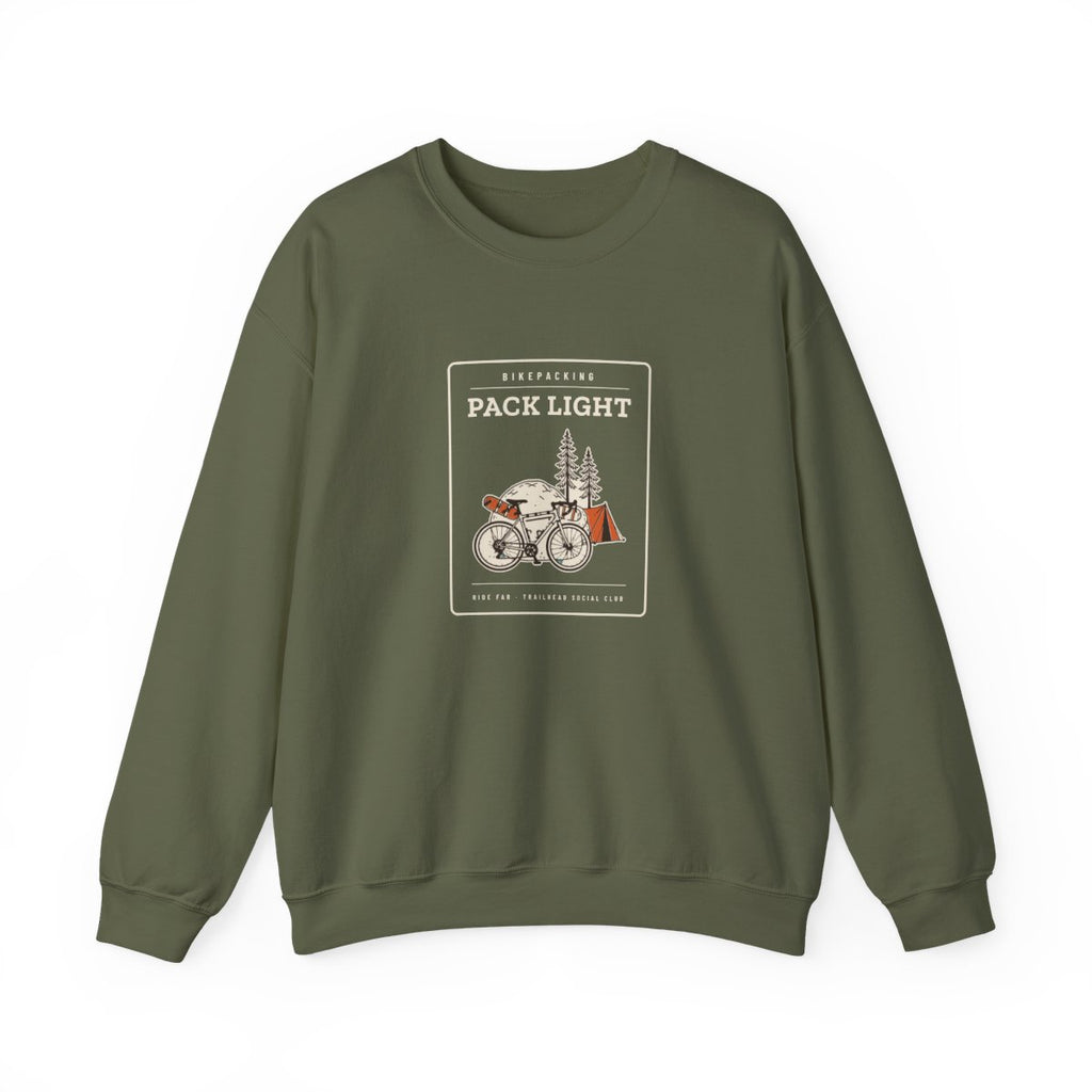 Pack Light Crewneck in Military Green, front view