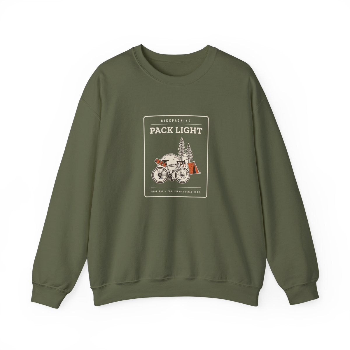 Pack Light Crewneck in Military Green, front view