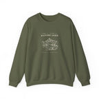 Alpine Lake Crewneck in Military Green, front view