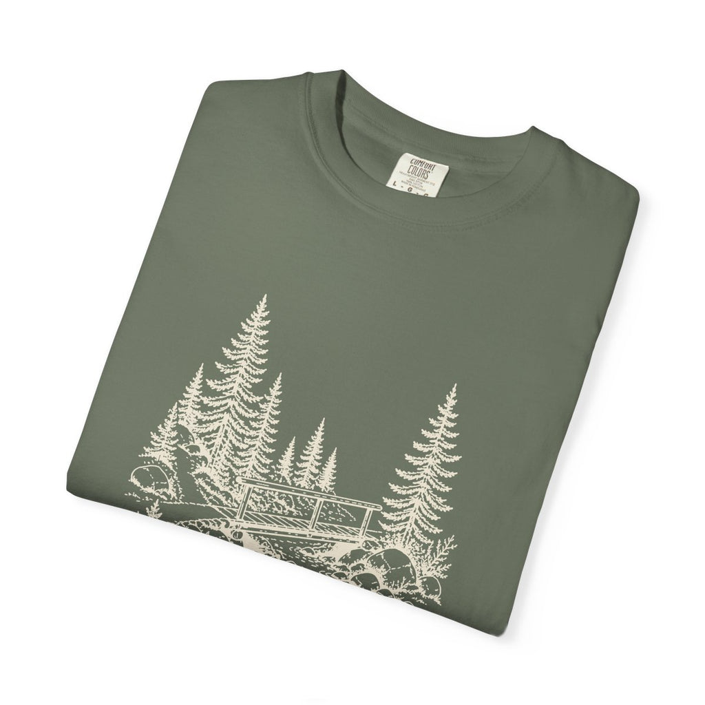 Footbridge Tee in Moss, folded