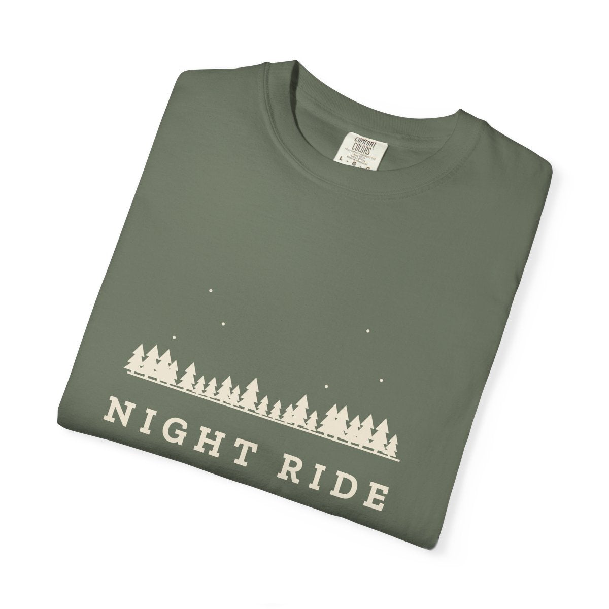 Night Ride Tee in Moss, folded