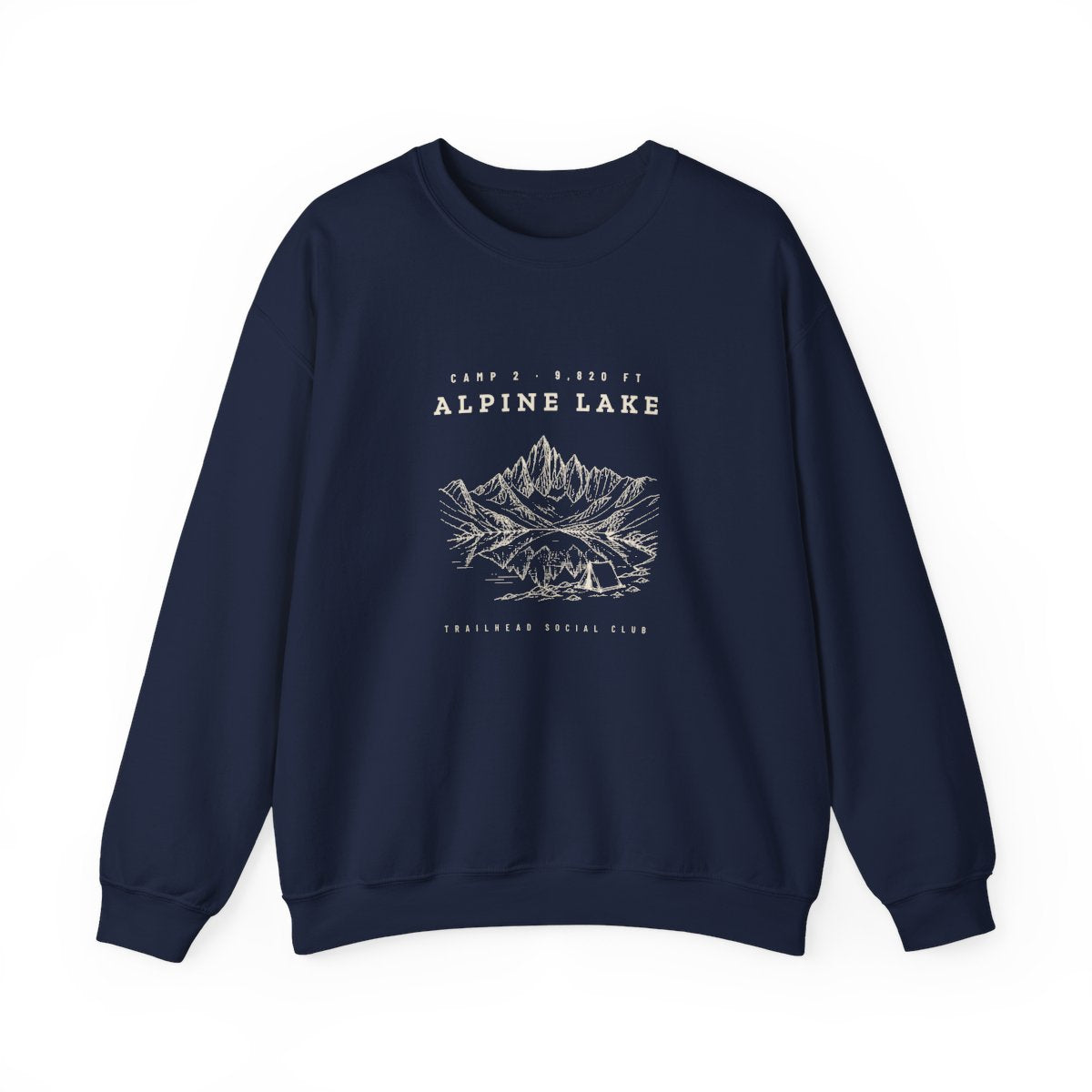 Alpine Lake Crewneck in Navy, front view