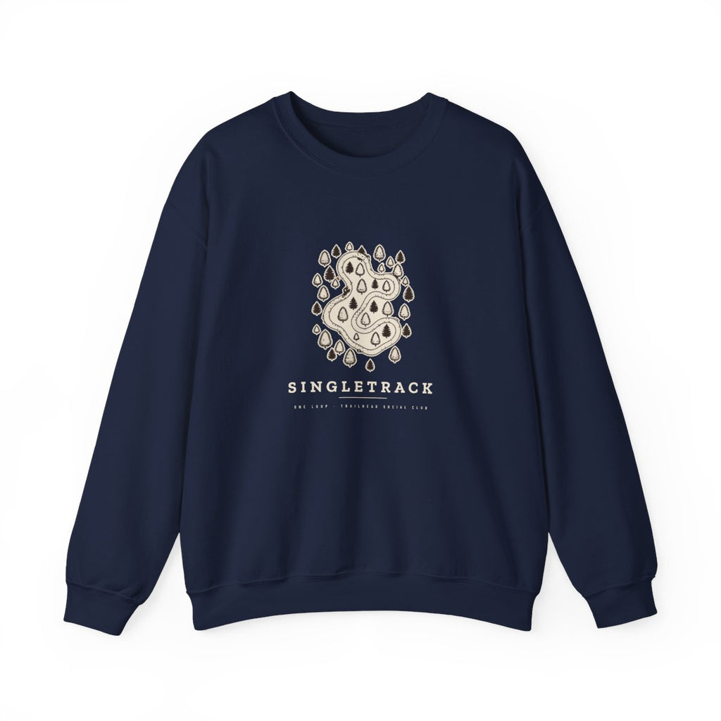 Singletrack Crewneck in Navy, front view