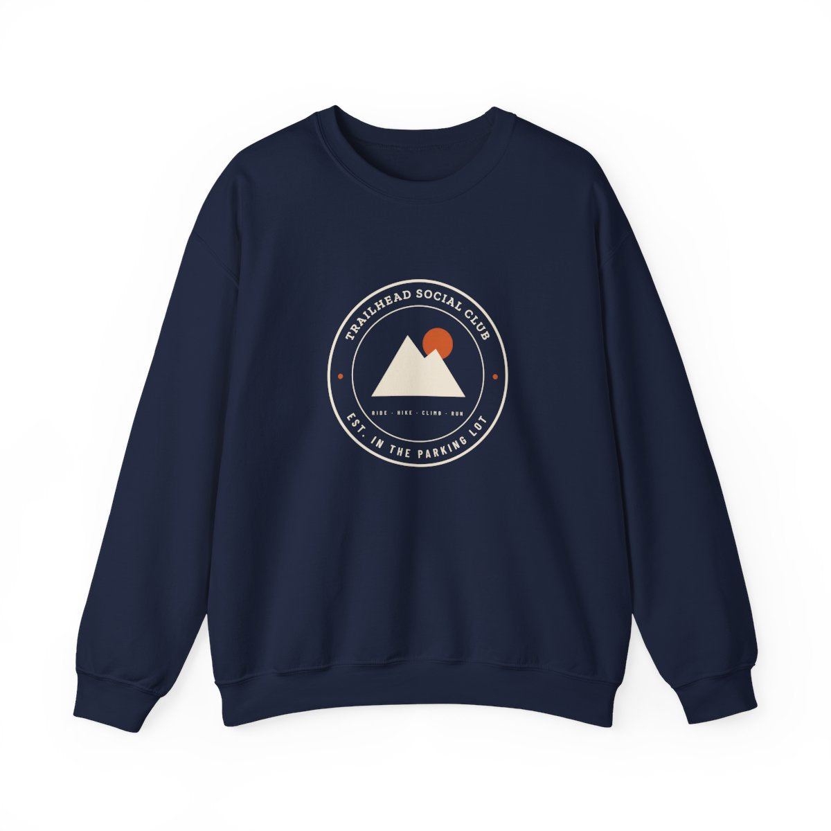 Parking Lot Seal Crewneck in Navy, front view