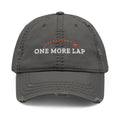 One More Lap Dad Hat in Charcoal Grey, front view