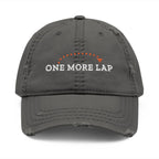 One More Lap Dad Hat in Charcoal Grey, front view