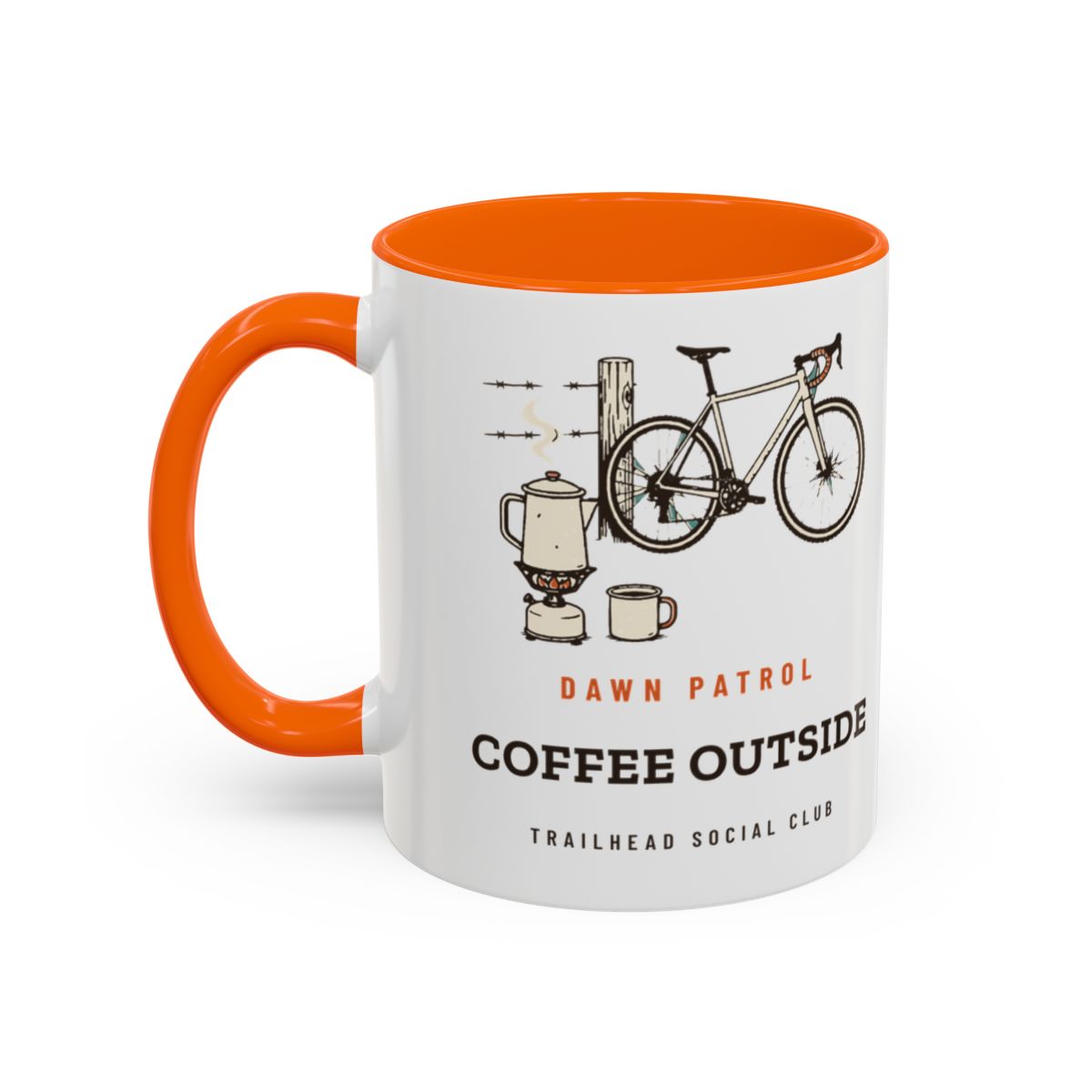 Coffee Outside Mug in Orange, design side