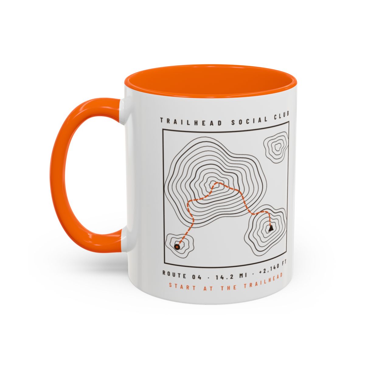 Route Map Mug in Orange, design side