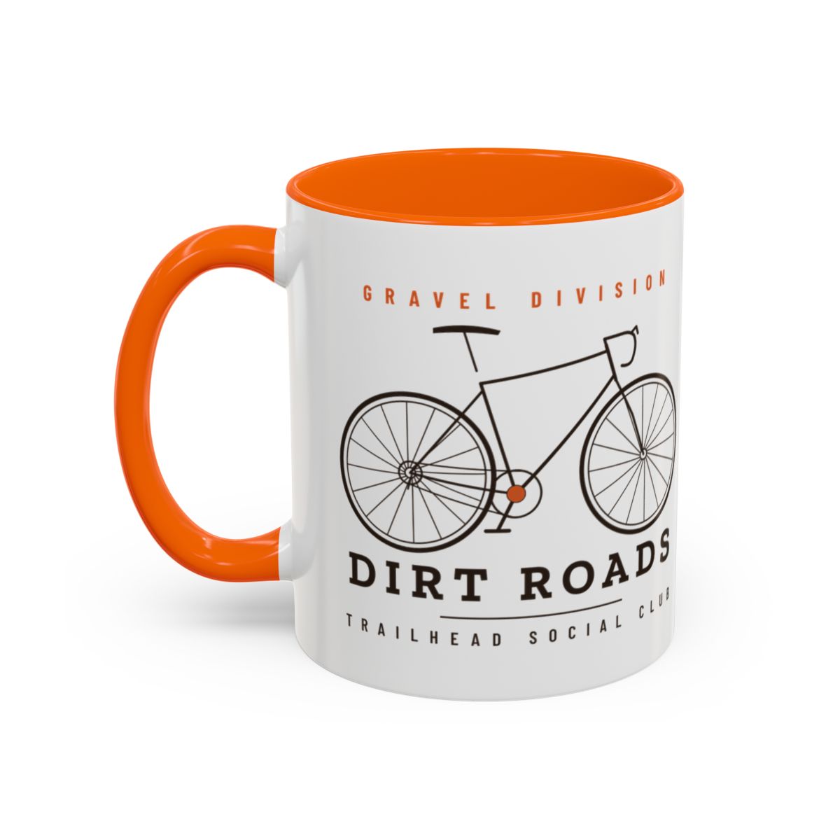 Gravel Division Mug in Orange, design side