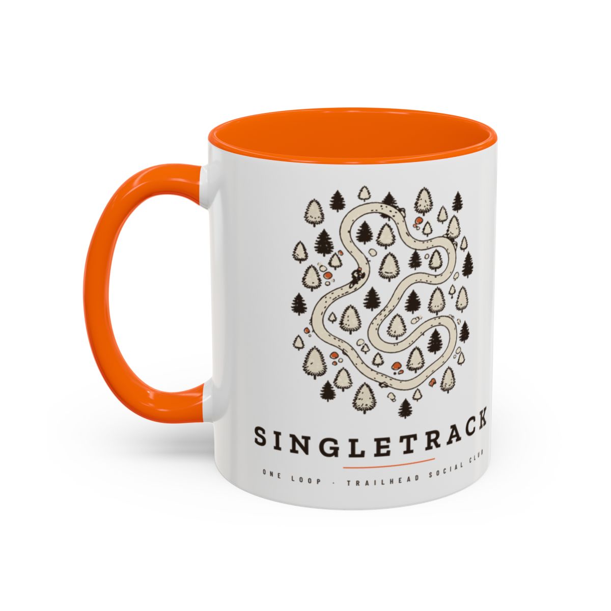 Singletrack Mug in Orange, design side