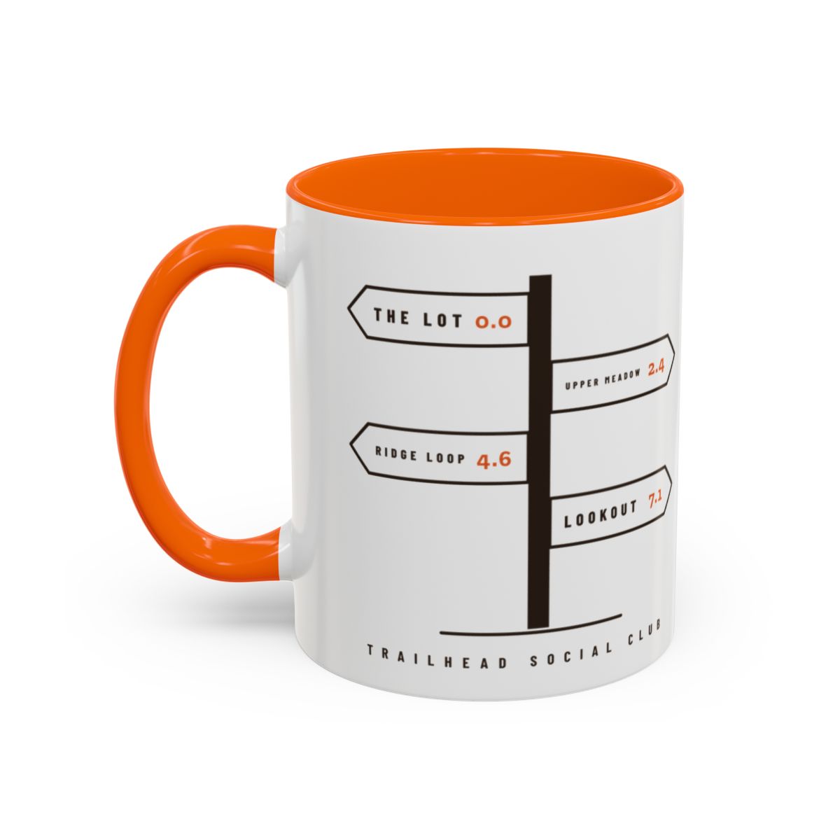 Trail Junction Mug in Orange, design side