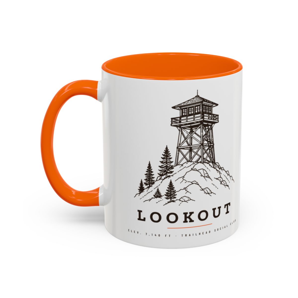Lookout Tower Mug in Orange, design side