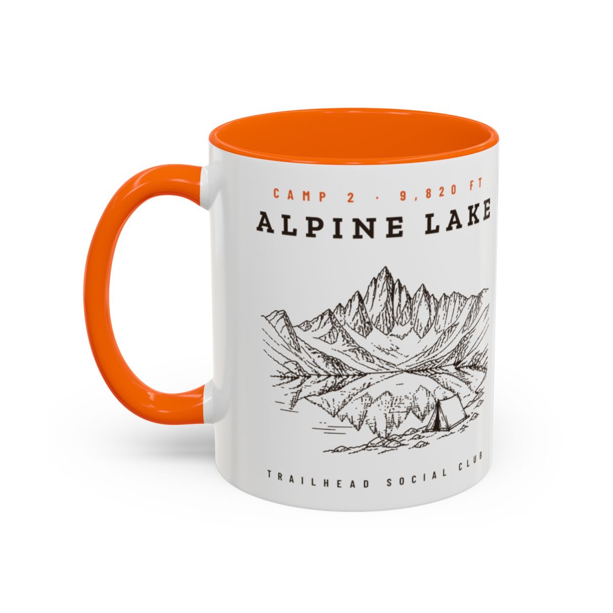 Alpine Lake Mug in Orange, design side