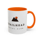 Coffee Outside Mug in Orange, club wordmark side