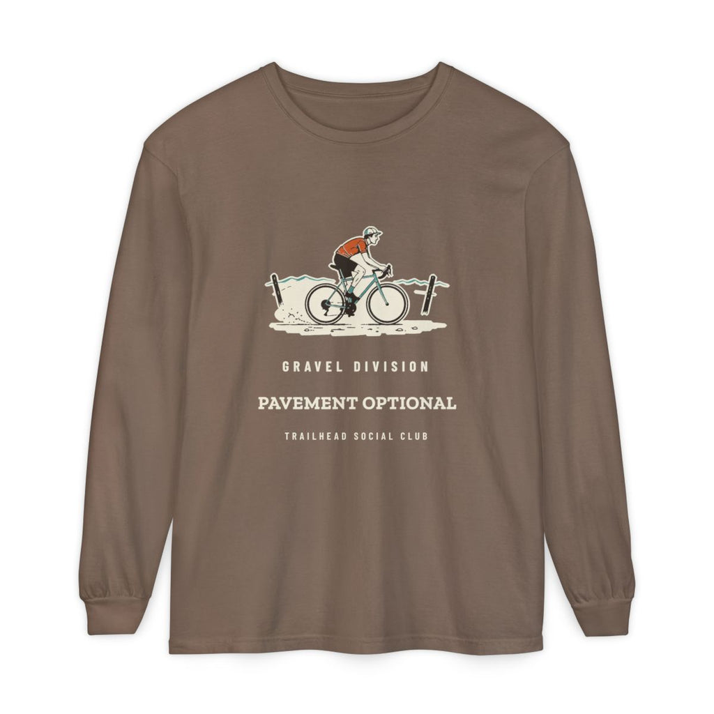 Pavement Optional Long Sleeve Tee in Espresso, front view