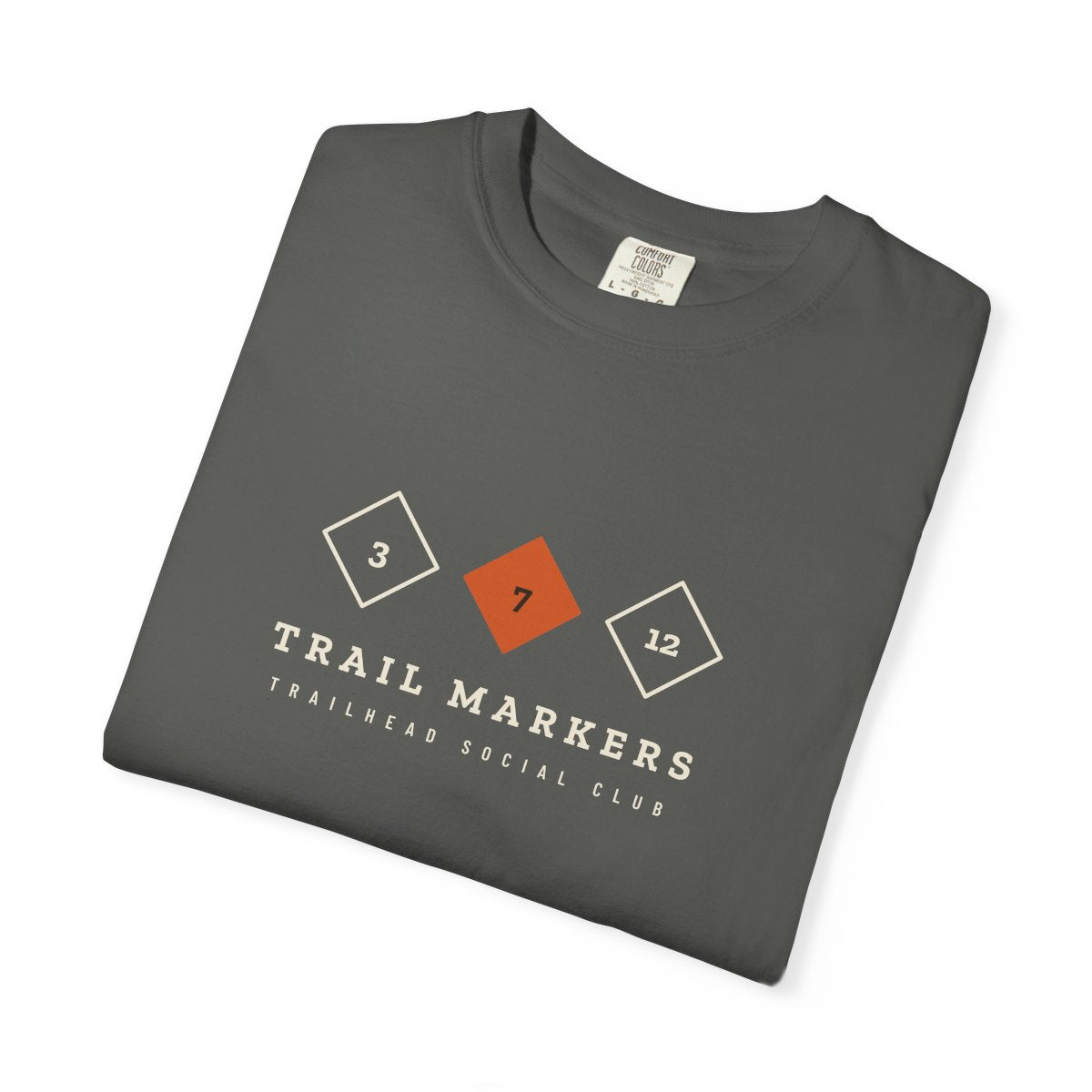 Trail Markers Tee in Pepper, folded