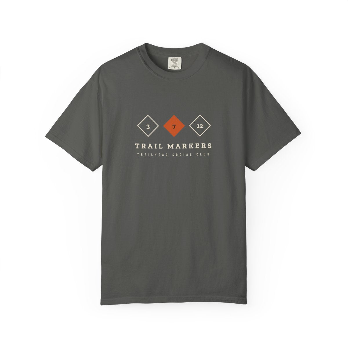 Trail Markers Tee in Pepper, front view
