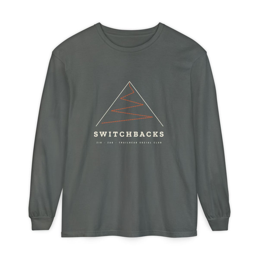 Switchbacks Long Sleeve Tee in Pepper, front view